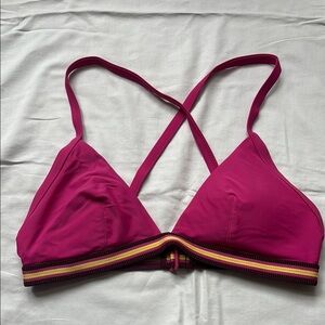 Aerie Bikini Bathing Suit Pink Purple Top with Removable Padding